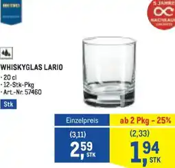 Metro Whiskyglas lario Angebot