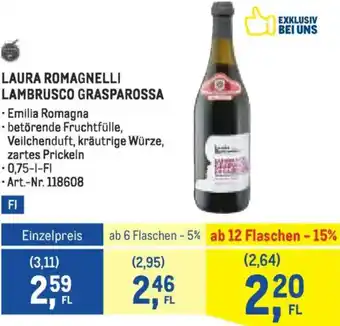 Metro Laura romagnelli lambrusco grasparossa Angebot