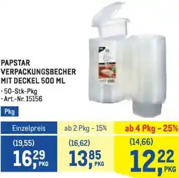 Metro Papstar verpackungsbecher mit deckel Angebot