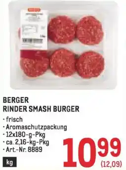 Metro Berger Rinder Smash Burger Angebot
