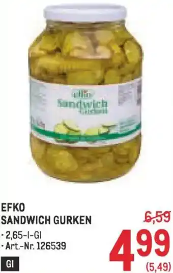 Metro Efko sandwich gurken Angebot