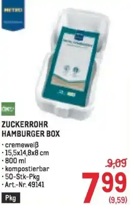 Metro Zuckerrohr hamburger box Angebot