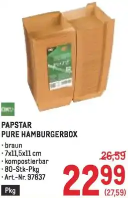 Metro Papstar pure hamburgerbox Angebot