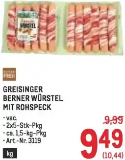 Metro Greisinger berner würstel mit rohspeck Angebot