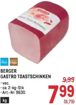 Metro Berger gastro toastschinken Angebot