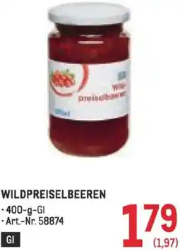 Metro Wildpreiselbeeren Angebot