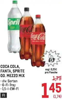 Metro Coca cola, fanta, sprite od. mezzo mix Angebot