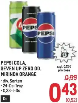 Metro Pepsi cola, seven up zero od. mirinda orange Angebot