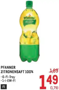 Metro Pfanner zitronensaft Angebot
