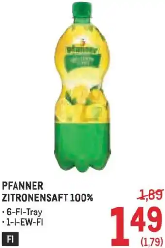 Metro Pfanner zitronensaft Angebot