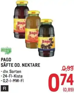 Metro Pago säfte od. nektare Angebot