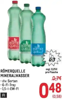 Metro Römerquelle mineralwasser Angebot