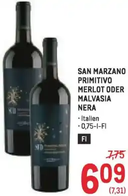 Metro San marzano primitivo merlot oder malvasia nera Angebot