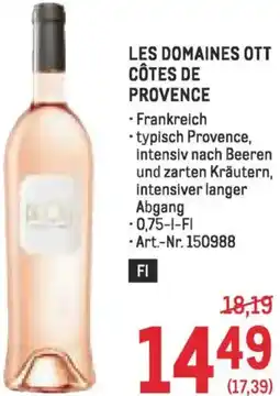 Metro Les domaines ott côtes de provence Angebot