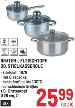 Metro Braten-, fleischtopf od. stielkasserole Angebot
