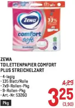Metro Zewa toilettenpapier comfort plus streichelzart Angebot