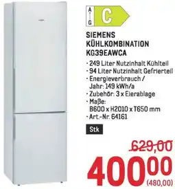 Metro Siemens kühlkombination Angebot
