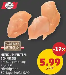PENNY Hendl-minuten- schnitzel Angebot