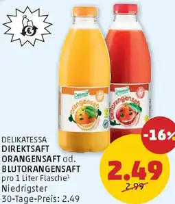 PENNY Delikatessa direktsaft orangensaft od. blutorangensaft Angebot