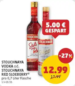 PENNY Stolichnaya vodka od. stolichnaya red sloeberry Angebot