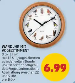 PENNY Wanduhr mit vogelstimmen Angebot
