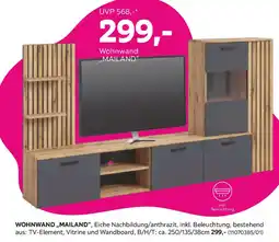 Mömax Wohnwand Mailand Anthrazit/Eichefarben Angebot