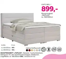 Mömax Boxspringbett papilon Angebot