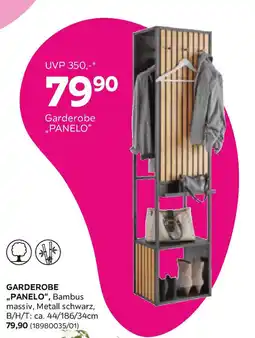Mömax Garderobe Panelo Naturfarben/Schwarz Angebot