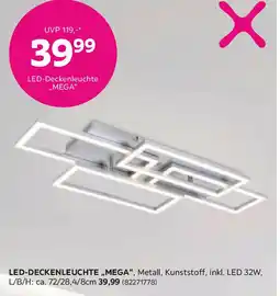 Mömax LED-Deckenleuchte Mega Silberfarben Angebot