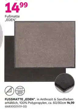 Mömax Fußmatte Eden in Anthrazit Angebot