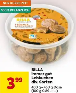 Billa Billa immer gut lebkuchen div. Sorten Angebot