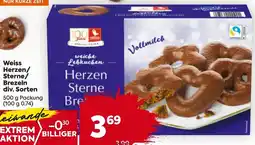 Billa Weiss Herzen, Sterne, Brezeln div. Sorten Angebot
