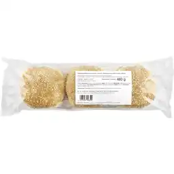 Metro Hamburger Bun mit Sesam, Preisangabe ohne MwSt. (Preis inkl. MwSt. 0,48 €), METRO Angebot