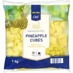 Metro Ananas Würfel, Preisangabe ohne MwSt. (Preis inkl. MwSt. 6,81 €), METRO Angebot