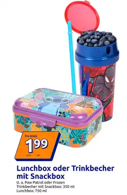 Action Lunchbox oder Trinkbecher mit Snackbox Angebot