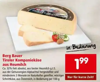 Interspar Berg Bauer Tiroler Kompaniekäse aus Heumilch Angebot