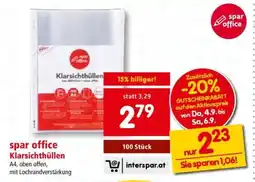 Interspar spar office Klarsichthüllen Angebot