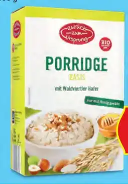 Hofer Zurück zum Ursprung Bio Porridge Basis Angebot
