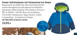 Tchibo Eduscho Kinder-Softshelljacke mit Farbwechsel bei Regen Angebot