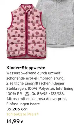 Tchibo Eduscho Kinder-Steppweste Angebot