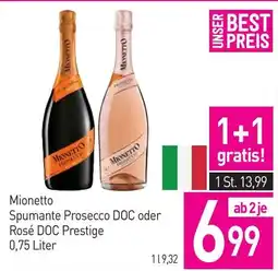 Sutterlüty Mionetto Spumante Prosecco DOC oder Rosé DOC Prestige Angebot