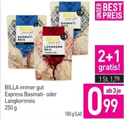 Sutterlüty BILLA immer gut Express Basmati- oder Langkornreis Angebot