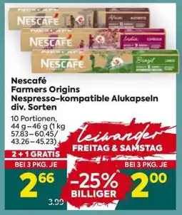 Billa Nescafé Farmers Origins Nespresso-kompatible Alukapseln div. Sorten Angebot