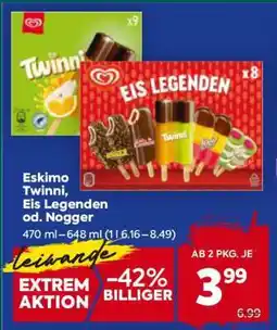 Billa Eskimo Twinni, Eis Legenden od. Nogger Angebot