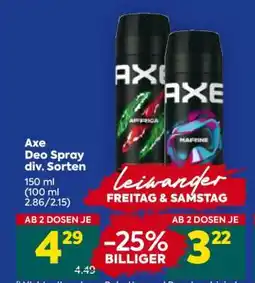 Billa Axe Deo Spray div. Sorten Angebot