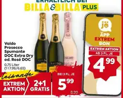 Billa Valdo Prosecco Spumante DOC Extra Dry od. Rosé DOC Angebot