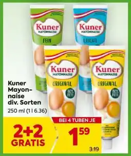 Billa Kuner Mayonnaise div. Sorten Angebot