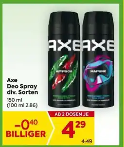 Billa Axe Deo Spray div. Sorten Angebot