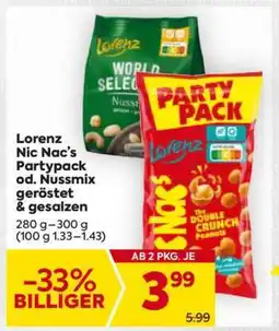 Billa Lorenz Nic Nac’s Partypack od. Nussmix geröstet & gesalzen Angebot