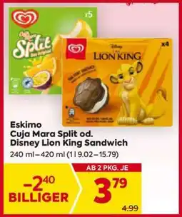 Billa Eskimo Cuja Mara Split od. Disney Lion King Sandwich Angebot